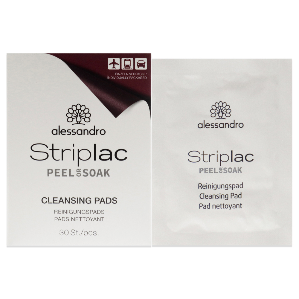 Striplac Peel or Soak Cleansing Pads by Alessandro for Women 30 Pc Pads